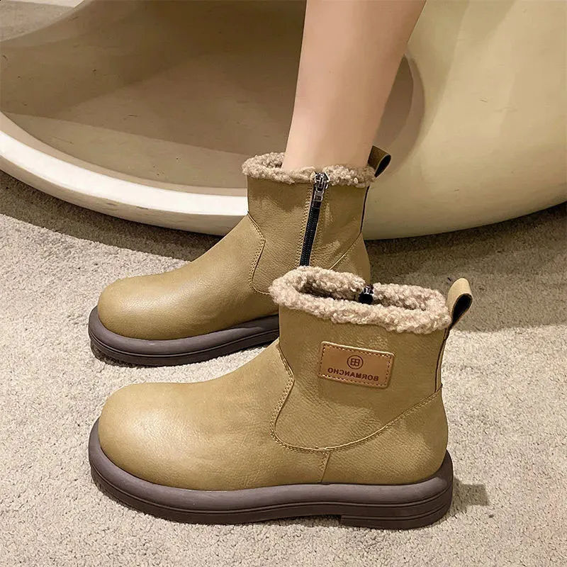 Dames retro sneeuwlaarzen gevoerd met antislipzool warm_voghion.com