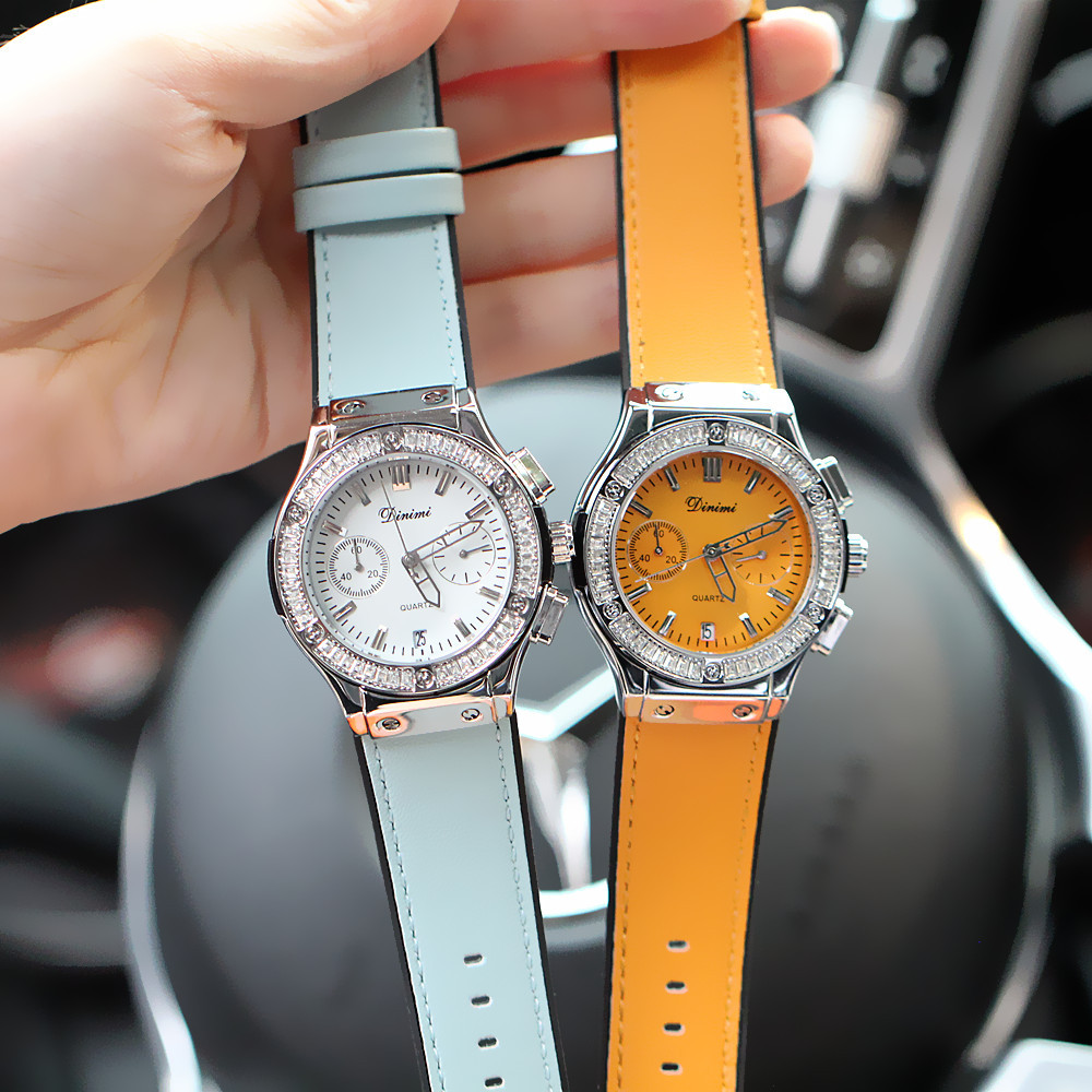 Orologio impermeabile al quarzo con cintura di diamanti multifunzionale stile puntatore alla moda dal vivo_voghion.com