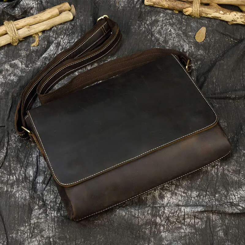 Vintage Crazy Horse Aktentaschen Laptop Büro Für Männer Abdeckung Messenger herren Leder Tasche Computer Taschen_voghion.com