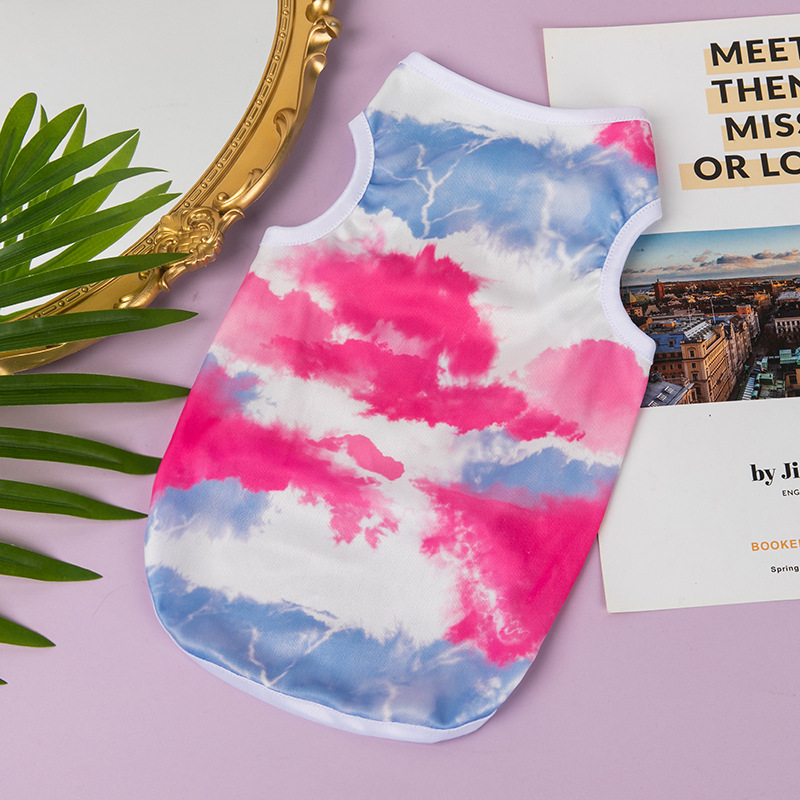 Haustierkleidung Teddy Golden Retriever Cartoon Weste für kleine mittelgroße Hunde und Katzen Sommeroutfit Hundekleidung_voghion.com