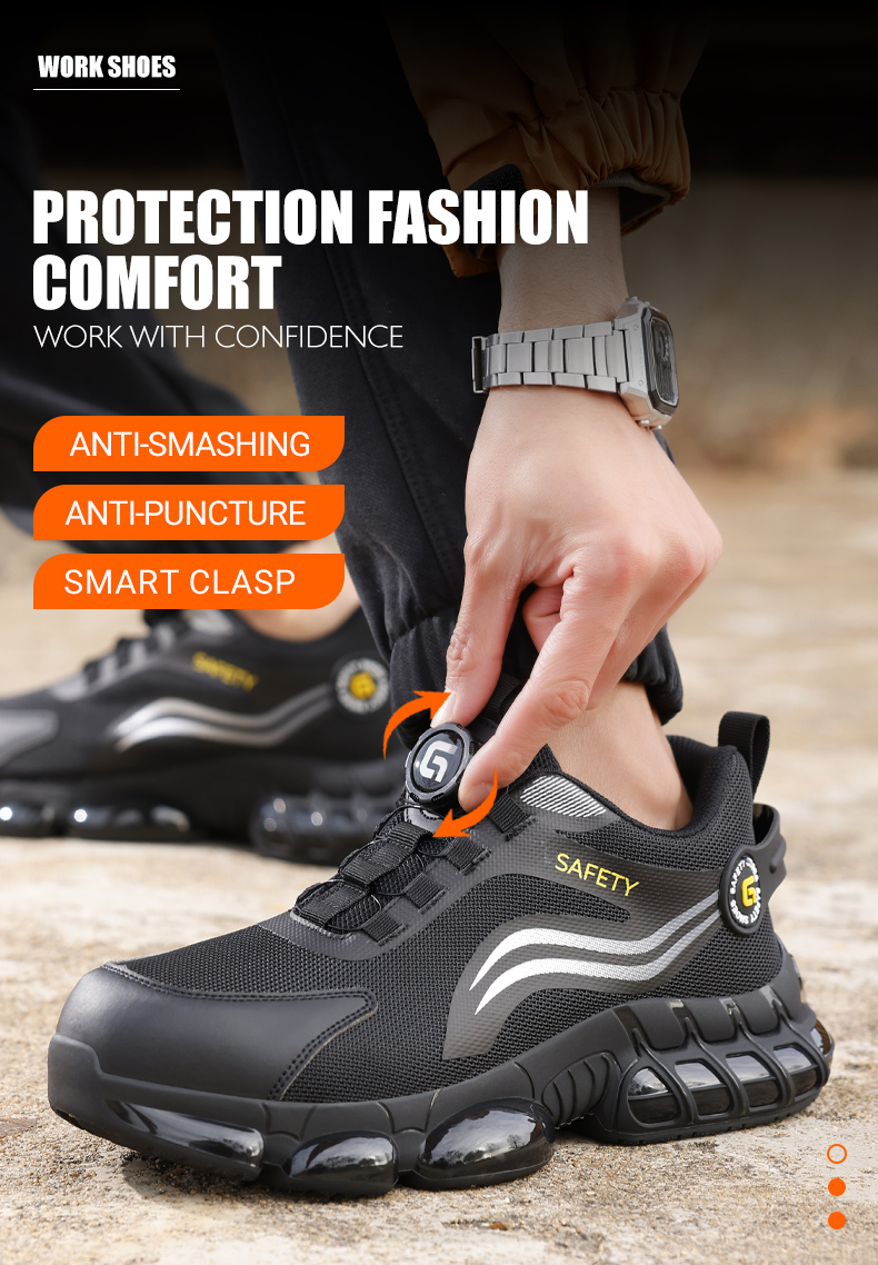 GIYISA Sicherheitsschuhe Arbeitsschuhe Ingenieur Stahlkappe Atmungsaktiv_voghion.com