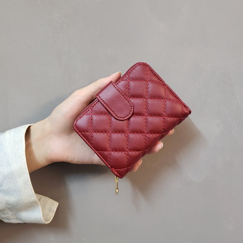 Instagram Neue Lingge Mode Kleine Kurze Student Koreanische Ausgabe Null Brieftasche Damen Karte Leder Clip_voghion.com