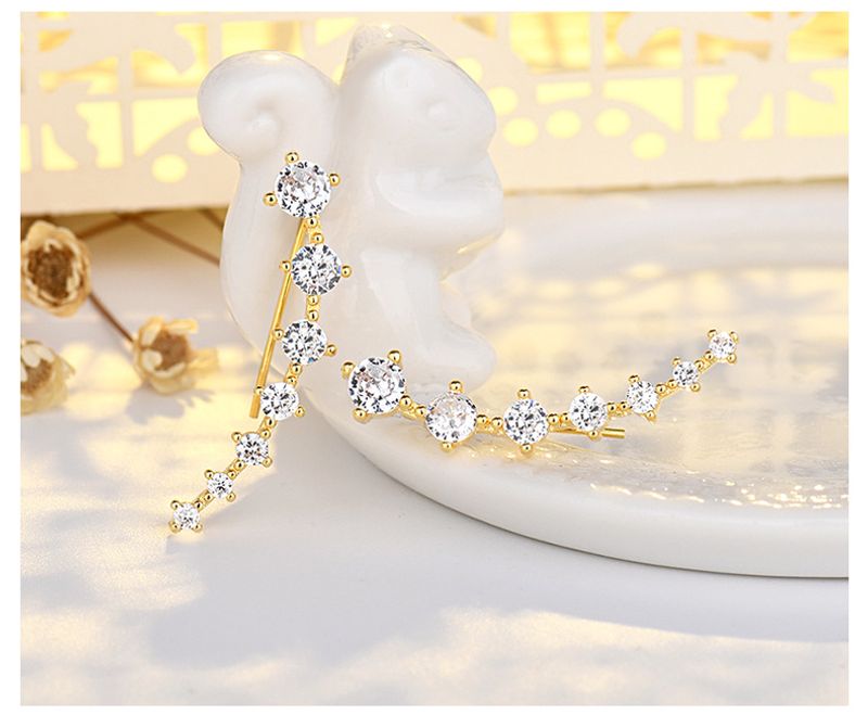 Stile freddo multi zircone per orecchini da donna in argento sterling dal design versatile e dal temperamento semplice_voghion.com