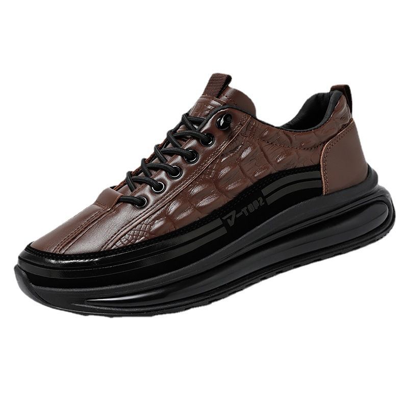 Lichte retro krokodillenpatroon heren leren schoenen_voghion.com