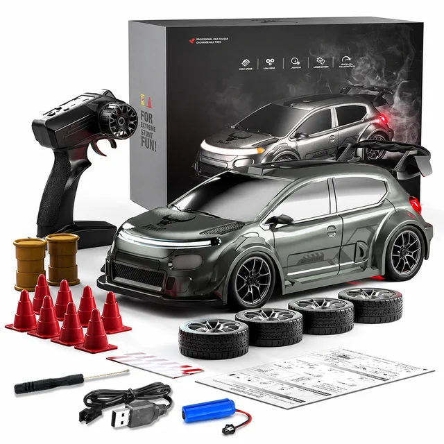High Speed Rc Car Remote Controlled Racing Toy With Led Headlights_voghion.com