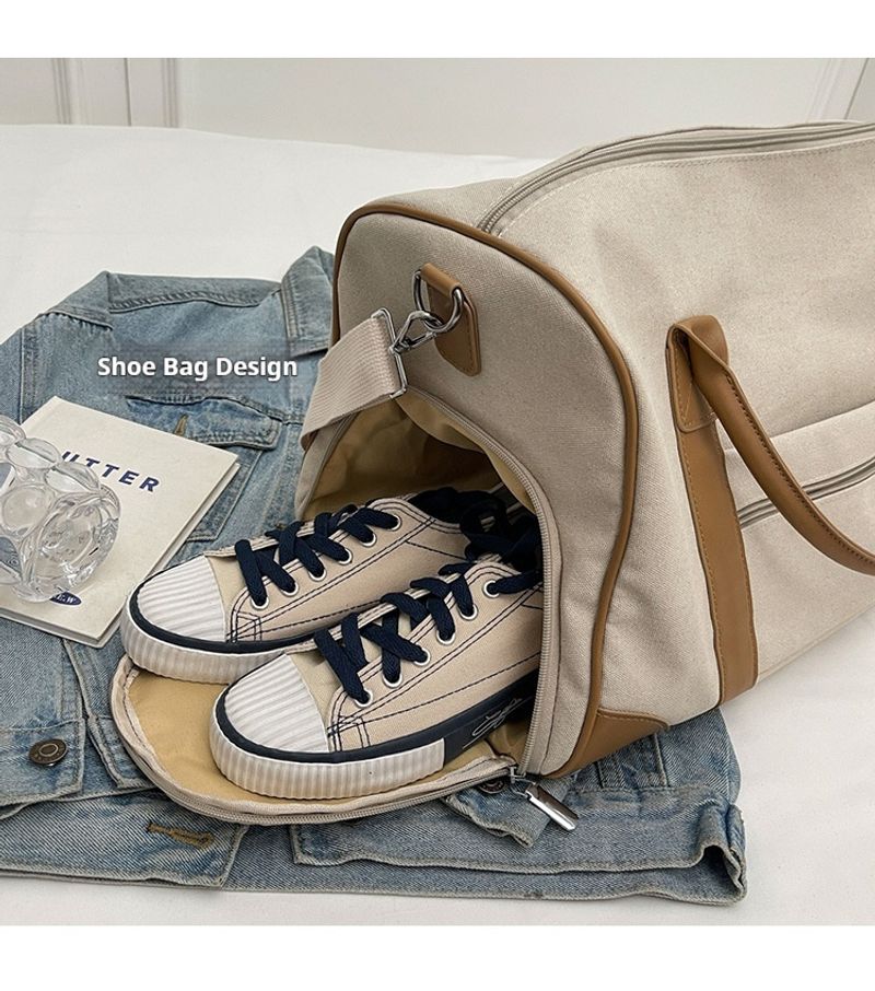 Neutrale Handreisetasche, große Outdoor-Reisetasche, Sport- und Fiesstasche Damen, Retro-Gepäcktasche aus Canvas für_voghion.com