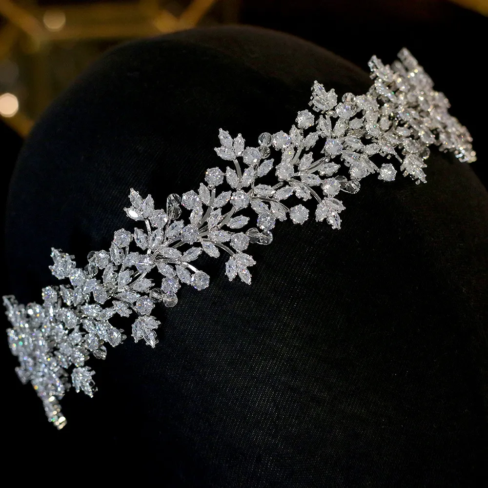 Jewelry Bridal Headwear Hair Accessories JewelryCrowns For Women Wedding AccessoriesCubic Zirconia CrownTiaraBridesmaid_voghion.com