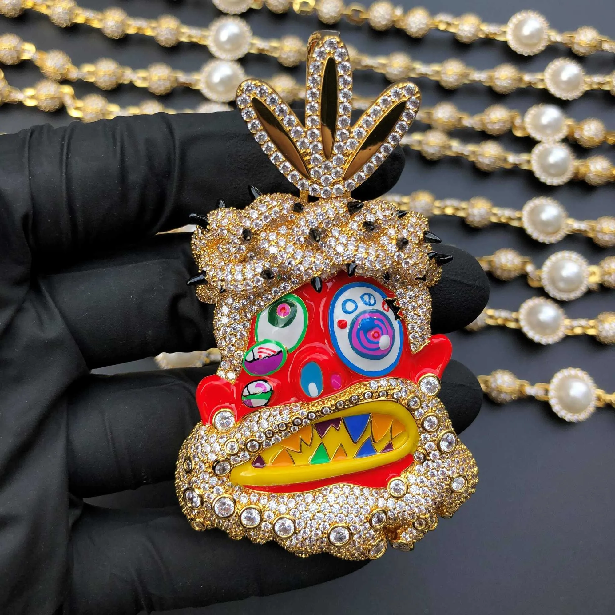 Designer CITIES Schmuck Hiphop Avatar Savage Tribe Sterling Silber Voll Iced Out VVS Moissanite Anhänger_voghion.com