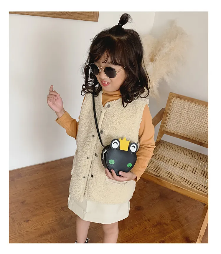 Fashion Kids Handbags Newest Korean Girls Mini Princess Purses Cute Frog Shoulder Messenger Bag Children Coins Bags_voghion.com