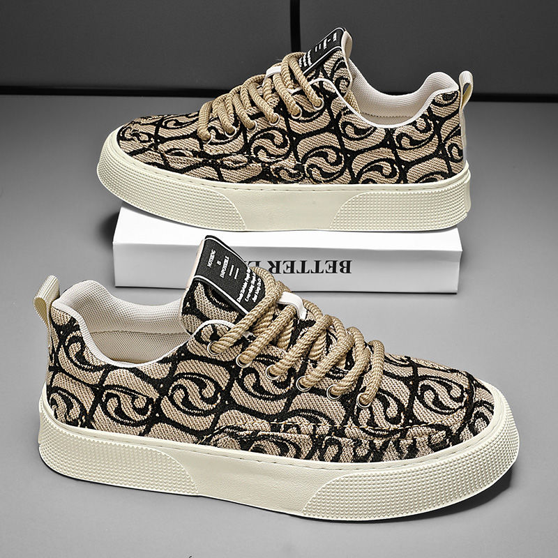 2024 Spring New Breathable Low Top Canvas Soft Sole Lightweight Anti slip Casual Sports Board Shoes Men's Style