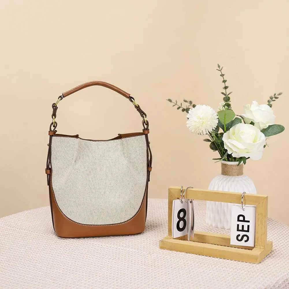Elegante borsa a mano per donna in pelle PU, borsa a secchiello, borsa a tracolla chic, grande capacità, pochette da donna, elegante borsa a tracolla_voghion.com