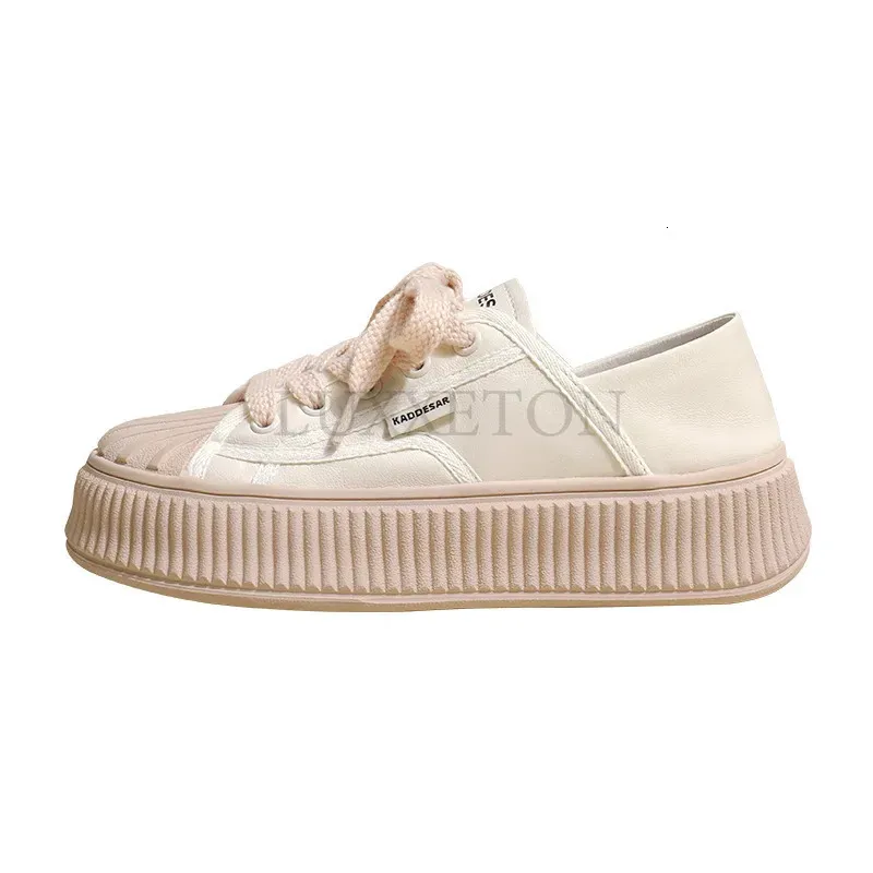 Casual White Women's Sneakers - Stylish Platform Running Shoes_voghion.com