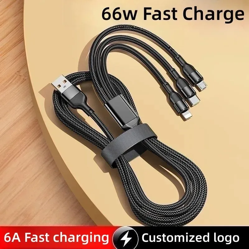 Cable USB multi-C, cargador múltiple de 66 W y 6 A, cable de carga rápida para teléfono móvil_voghion.com