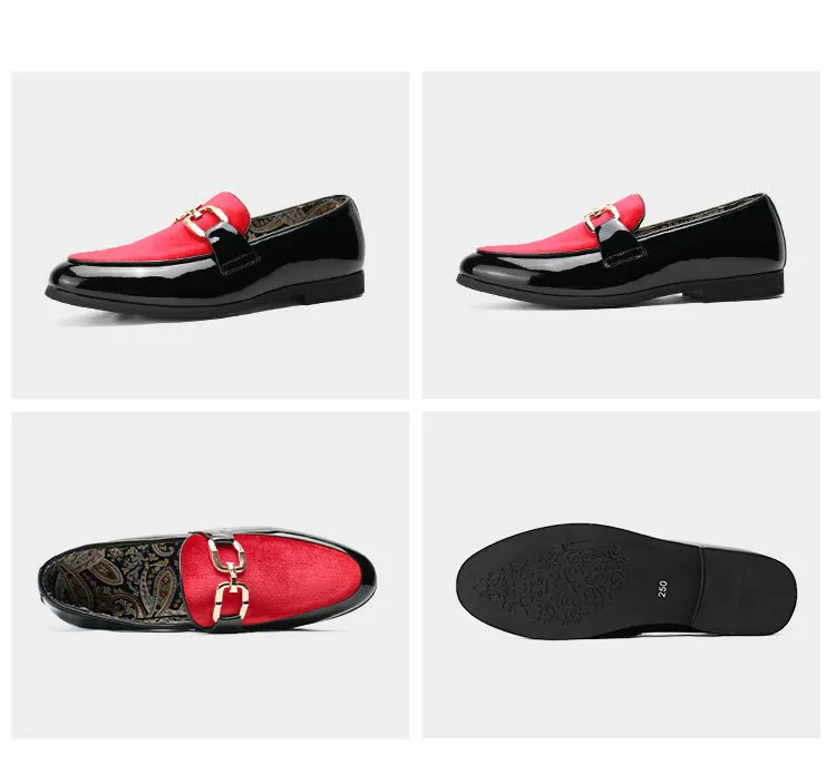 Herren Casual Lederschuhe Herrenmode Patchwork Party Hochzeit Loafer Mokassins Männer Slip-on Leicht Bequemes Fahren_voghion.com