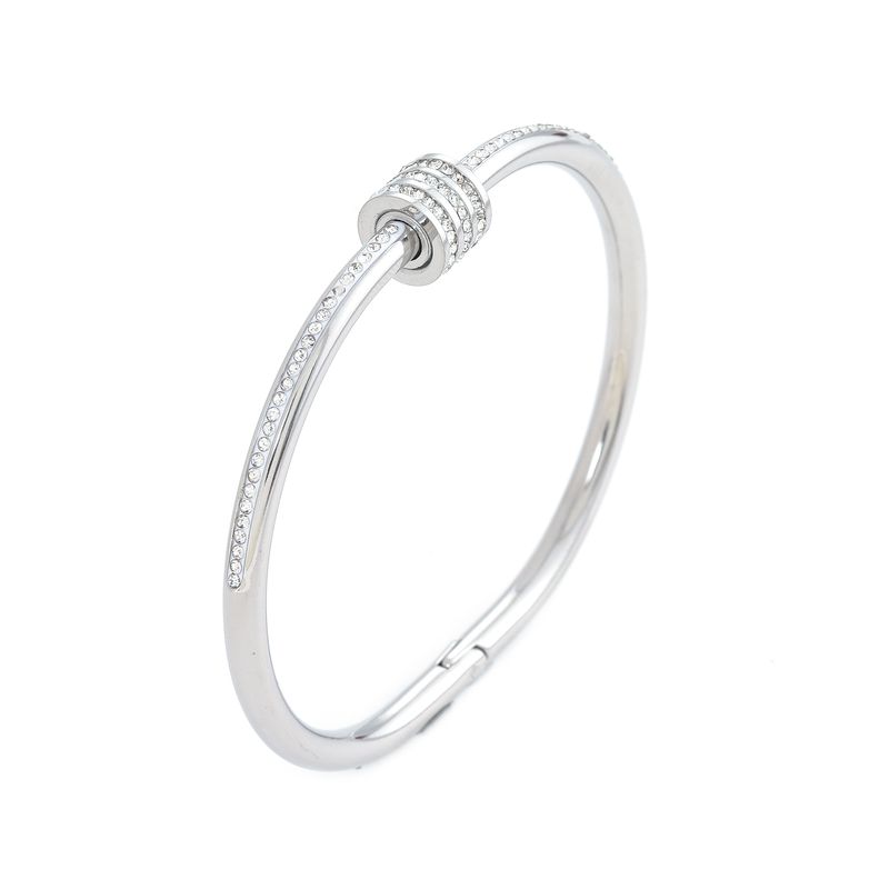 Bracciale Rhies con placcatura in acciaio al titanio geometrico alla moda_voghion.com