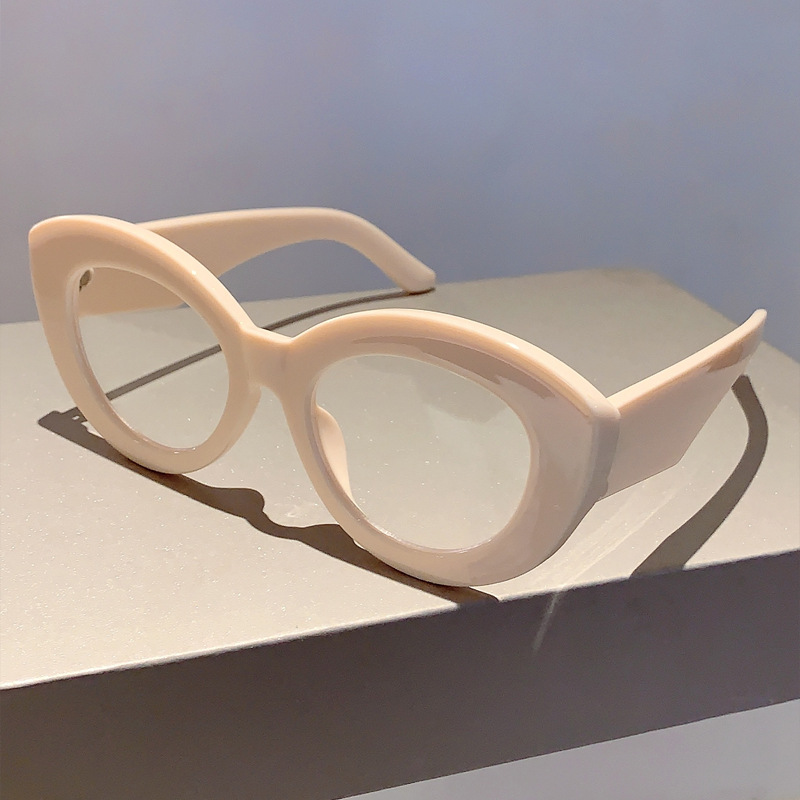 Fengins Fashion Super Cool Cat Eye Design Anti Blue Glasses Frame Street Photography Slimming Simple Versatile Flat_voghion.com