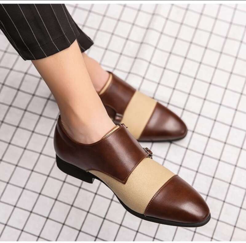 Nieuwe extra grote Britse leren heren gesp zakelijke casual monniksschoenen 464748_voghion.com