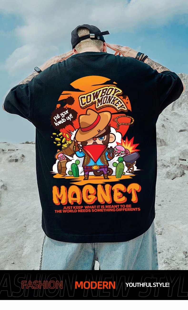 Oversize China-Chic Cubs Short T-shirt Men ins Fashion Couple Half Sleeve Loose Large Men's 8XL_voghion.com