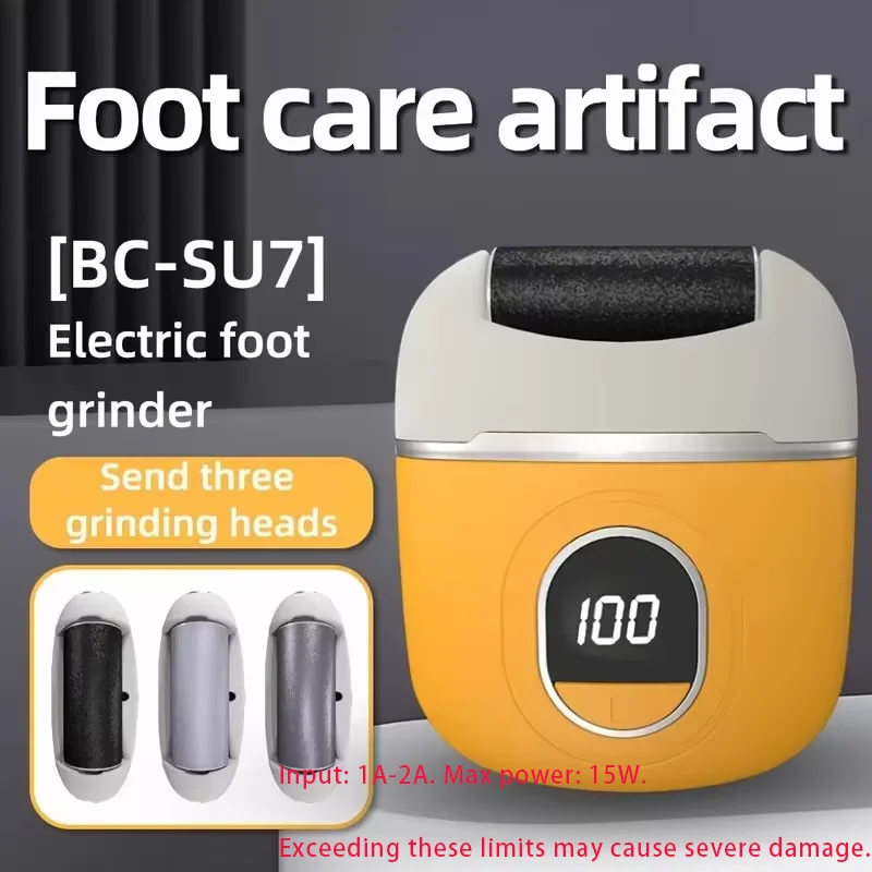 Râpe électrique pour pieds avec têtes de rechange douces_voghion.com
