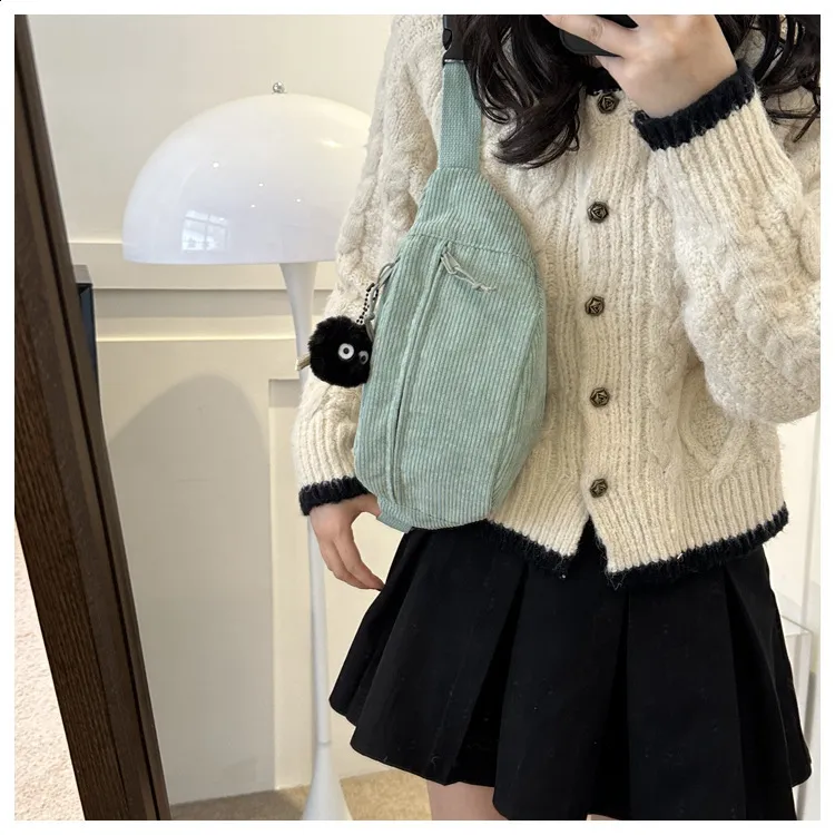 Frauen Taille Cord Student Schulter Handtasche Crossbody Brust Brust Tasche Fanny Pack Mode Telefon Weibliche Bum Gürtel Geldbörse_voghion.com