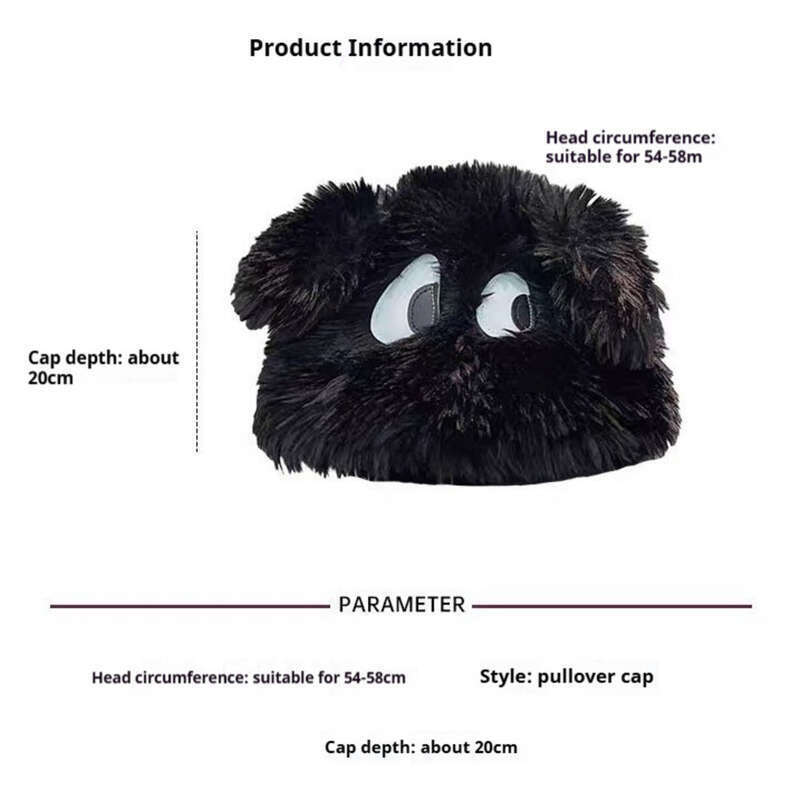 Simpatica cagnolina con occhi lunghi e orecchie spesse, un caldo e soffice cappello Lei Feng per l'autunno e l'inverno._voghion.com