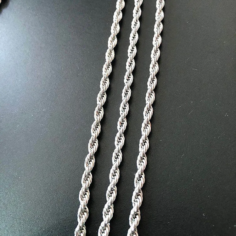 Collana a catena corda in acciaio inossidabile per uomo e donna_voghion.com