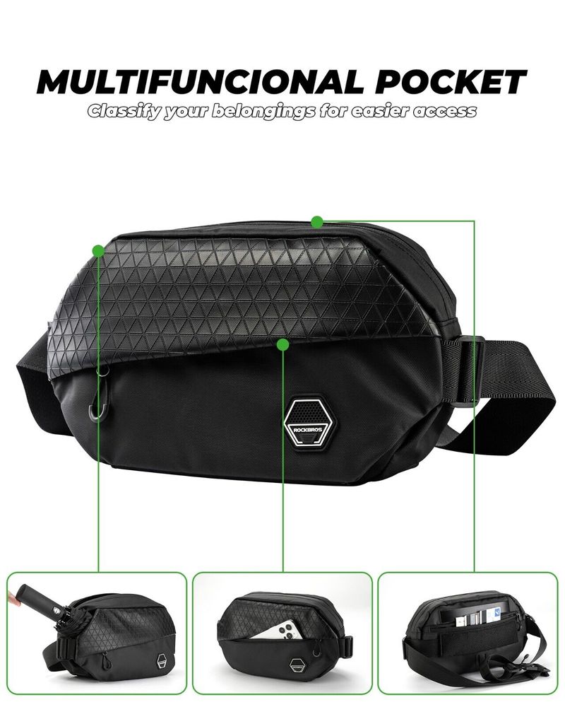 ROCKBROS Borsa a tracolla per bicicletta, borsa multifunzionale per motocicletta_voghion.com