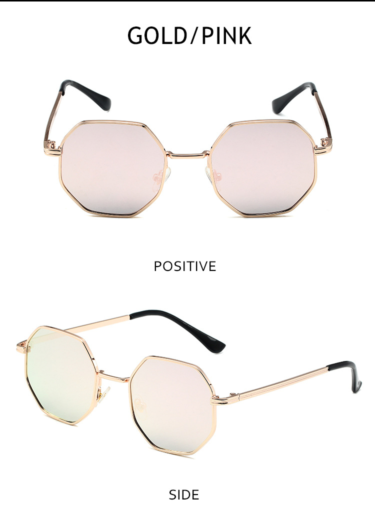 Retro Small Frame Sunglasses - Men & Women's Trendy Metal Octagonal Glasses (Street Style, Round Face Fit - S2086)_voghion.com