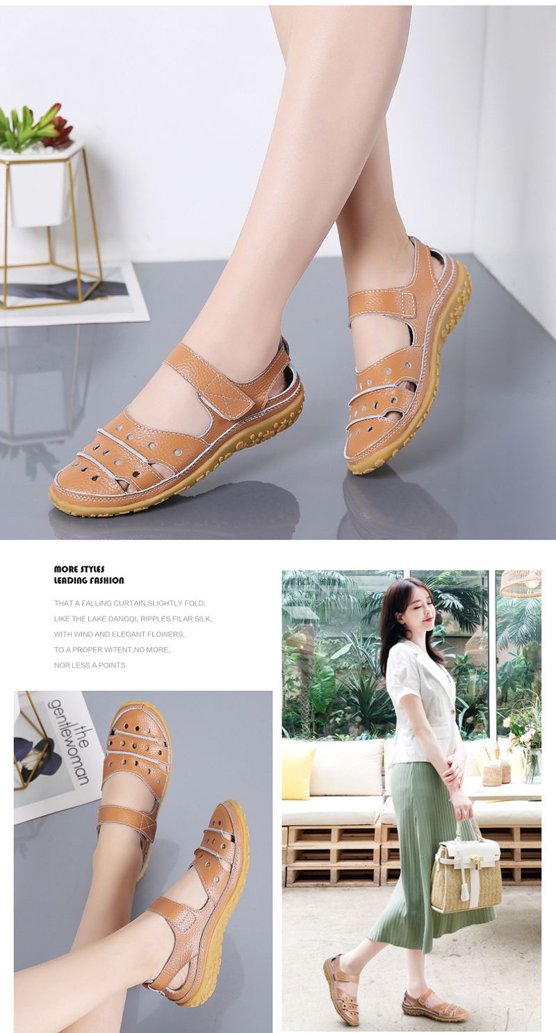 Lefu Summer New Sandals Hollow Hole Mom's Γυναικεία Μονά Παπούτσια_voghion.com