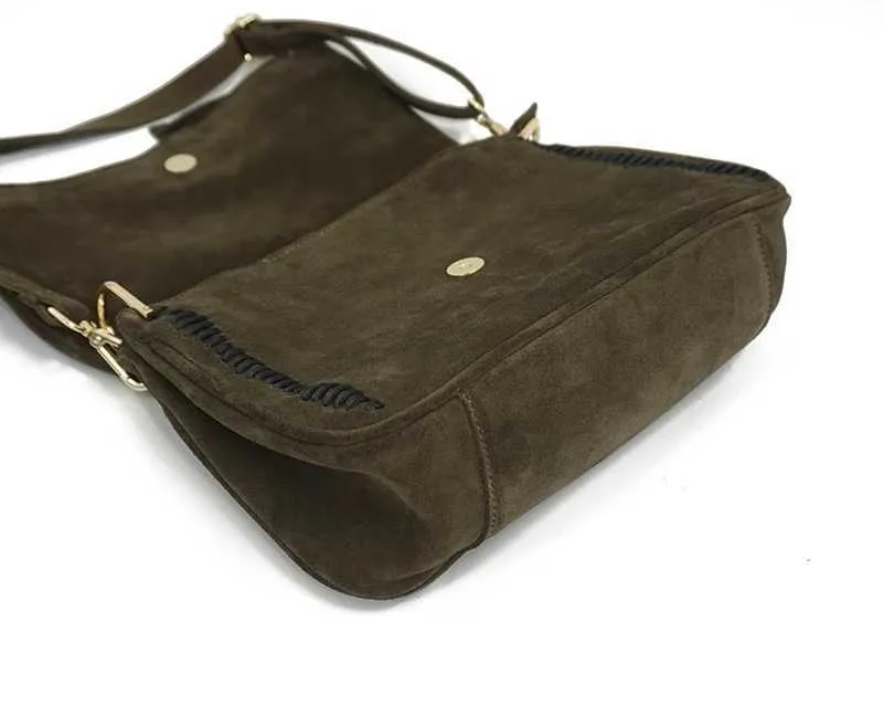 Sac à bandoulière en daim véritable et nubuck pour femme, sac à bandoulière latéral à franges, sac de créateur Za, taille moyenne, élégant au quotidien_voghion.com