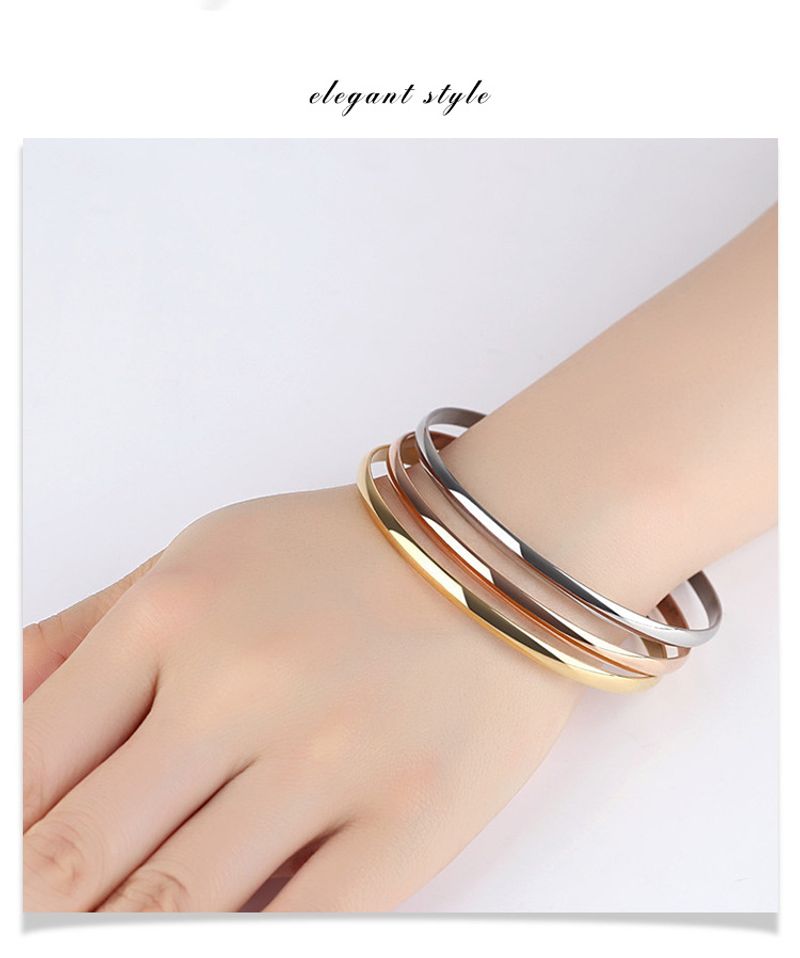Bracciale rigido lucido alla moda e semplice, braccialetti sottili e rotondi impilabili per donne/ragazze, delicato acciaio inossidabile_voghion.com