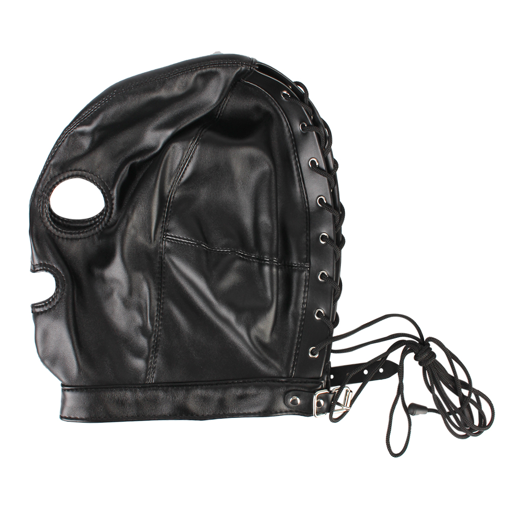 Erotic Hooded Mask For Couples Fetish Leather Headgear Accessory_voghion.com
