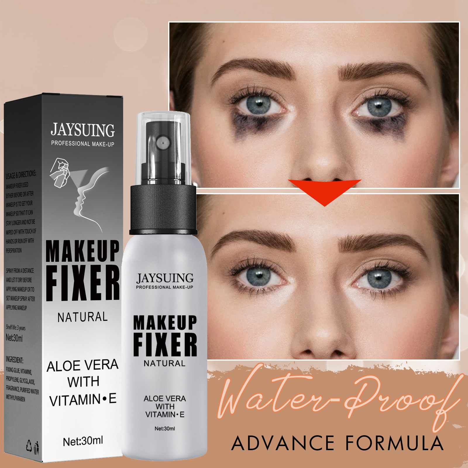 Jayswing wasserfestes, langanhaltendes Make-up-Fixierungsspray mit natürlichem Nebel und erfrischendem Effekt_voghion.com