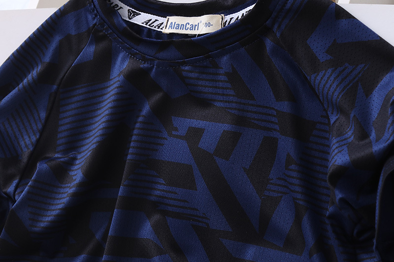 Ensemble de vêtements pour enfants, motif géométrique moyen et grand, 2025, t-shirt à manches courtes, ensemble deux pièces tendance pour garçons_voghion.com