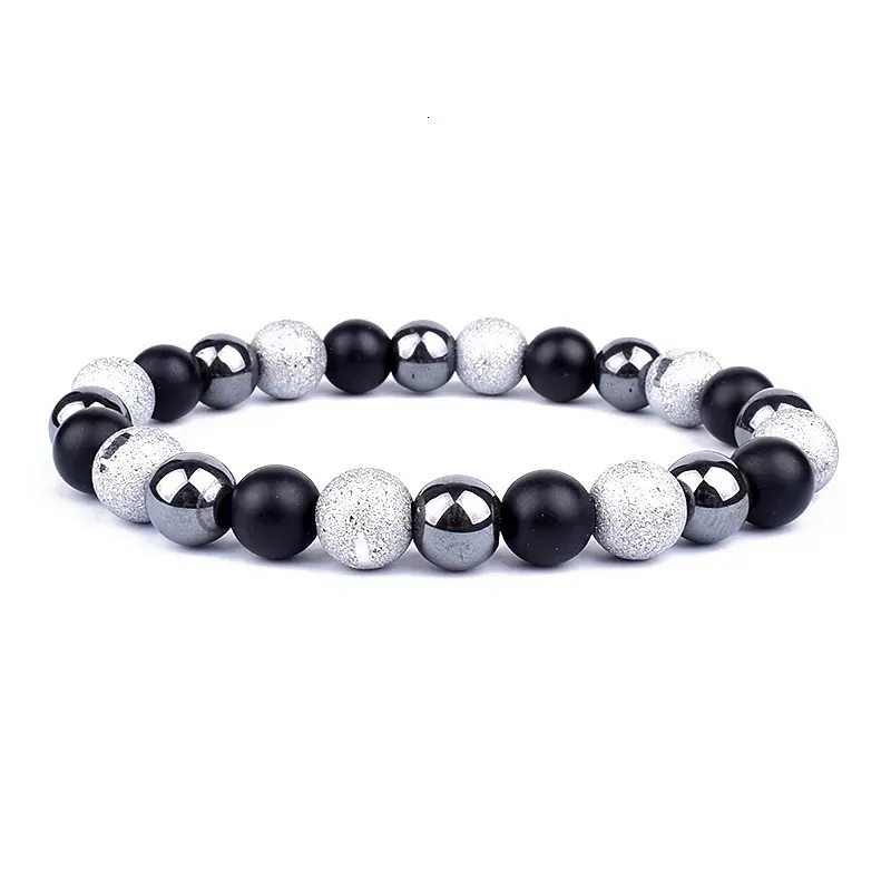 Triple Protection Beaded Bracelet With Obsidian Hematite Tiger Eye_voghion.com