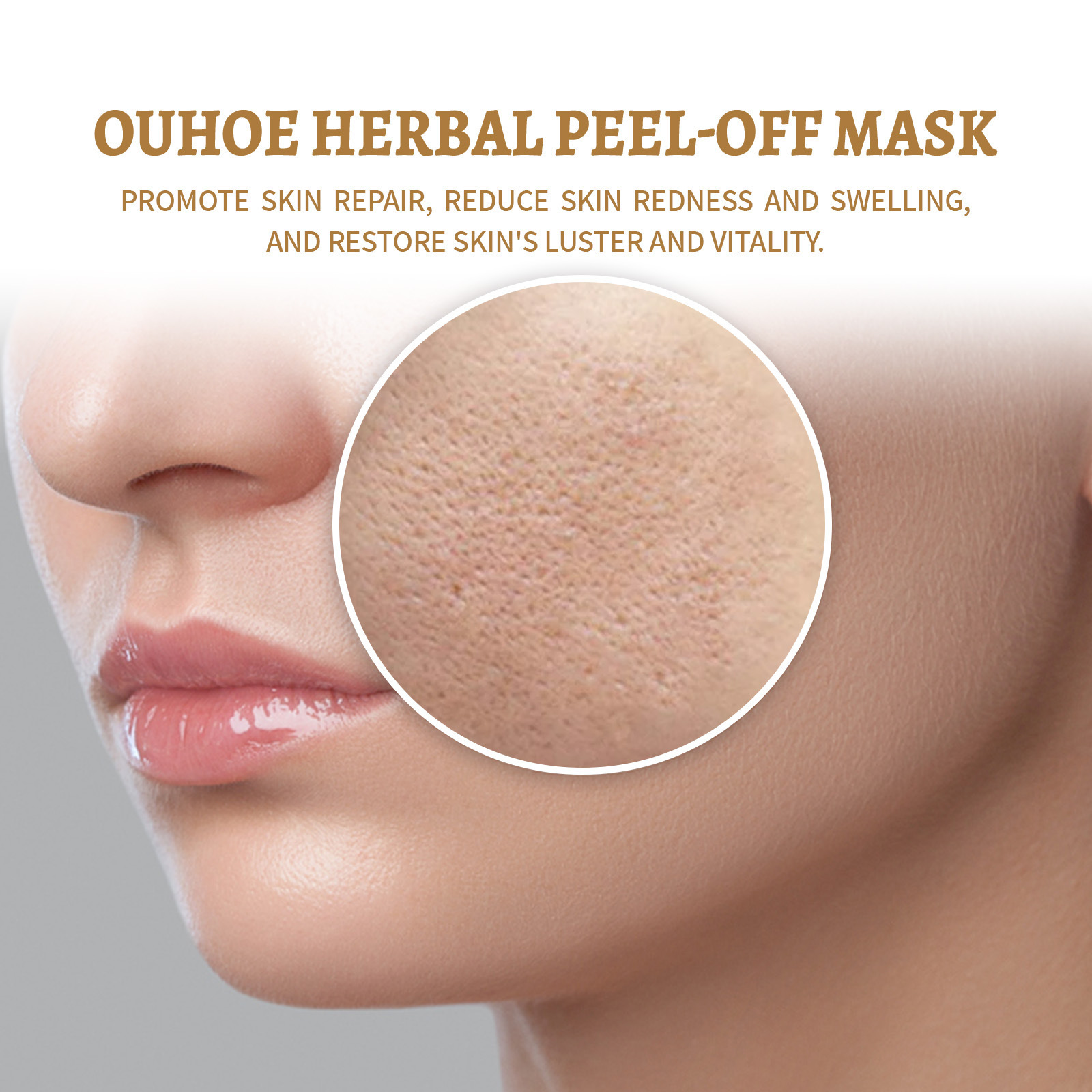 OUHOE Shrinks Pores Deep Gently Cleans Blackhead Acne Removing and Tearing facial mask_voghion.com