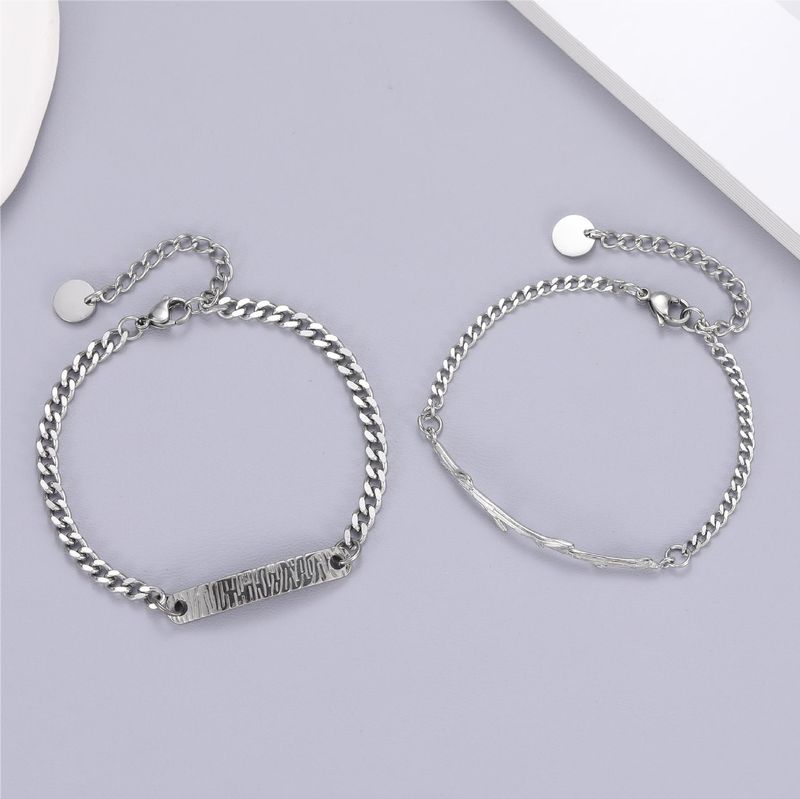 Högkvalitativt bergsträ med grenar för män och kvinnor i titanstål, parmodell, alla hjärtans dag-presentarmband_voghion.com