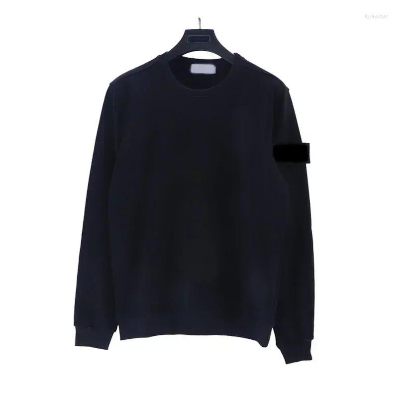 Heren Hoodies Effen Kleur Lange Mouw Trui Lente En Herfst Katoen Los Comfortabel Steen Mouw Label Heren Dames_voghion.com