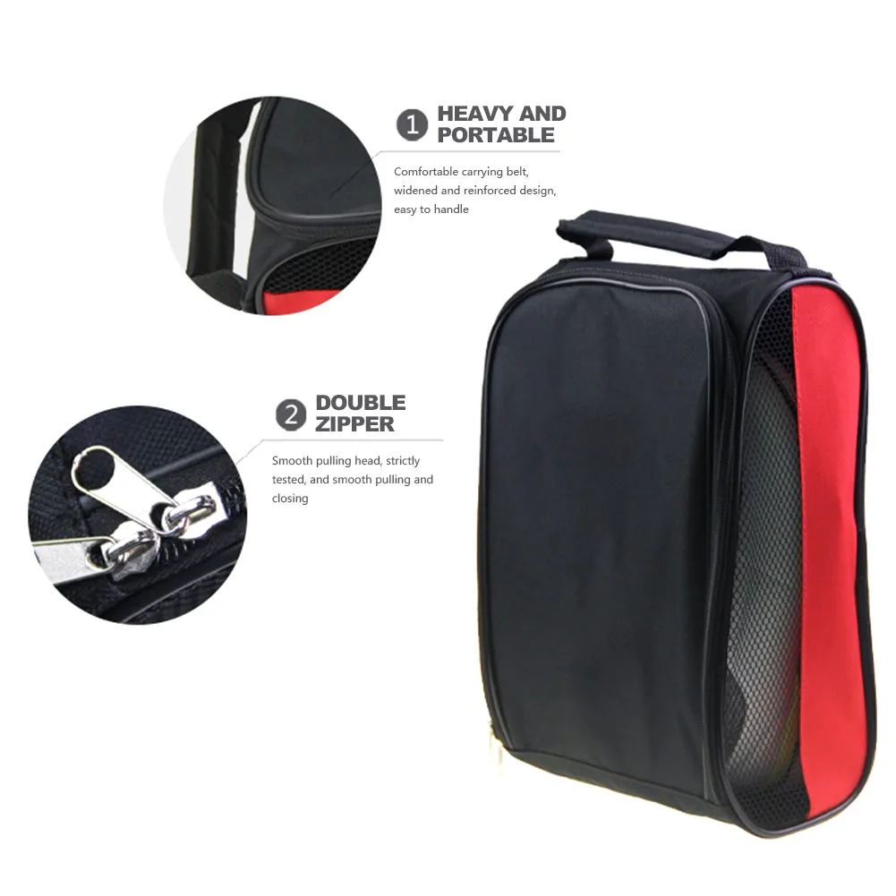 Unisex Shoe Portable Mesh Travel Shoes Carrier Bags With Zipper Hand-Held Breathable Ultra-light For Outdoor Sports_voghion.com