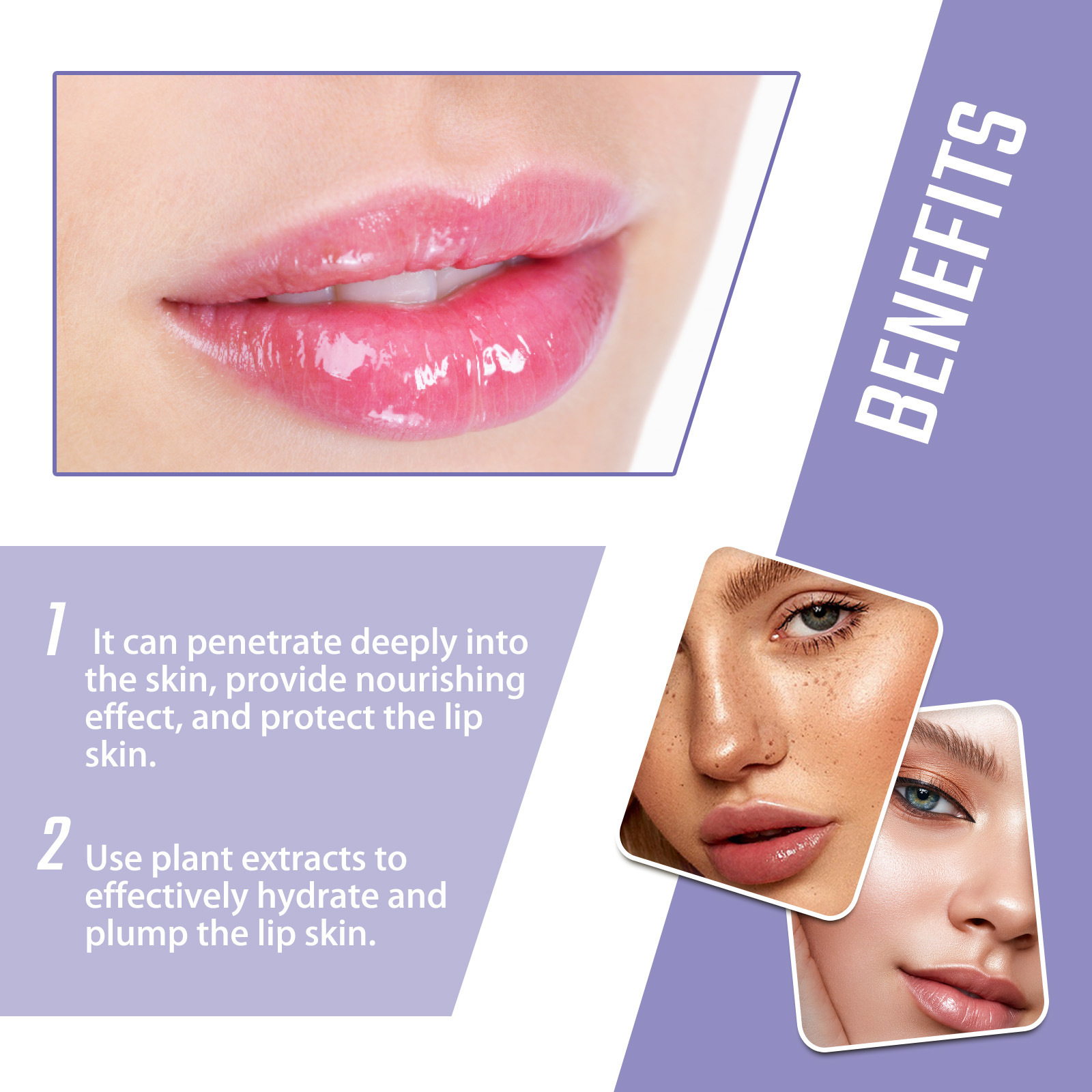 OUHOE Collagen Repair Lines, entfernt abgestorbene Hautzellen, verhindert trockene Risse, spendet Feuchtigkeit und pflegt die Lippenmaske_voghion.com
