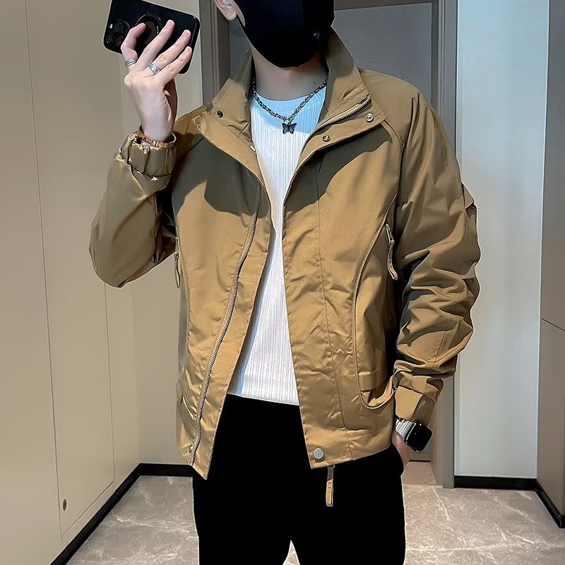 Spring And Autumn Men’s Trendy Brand Workwear Jacket Hot Item Stand Up Collar Jacket Top For Men