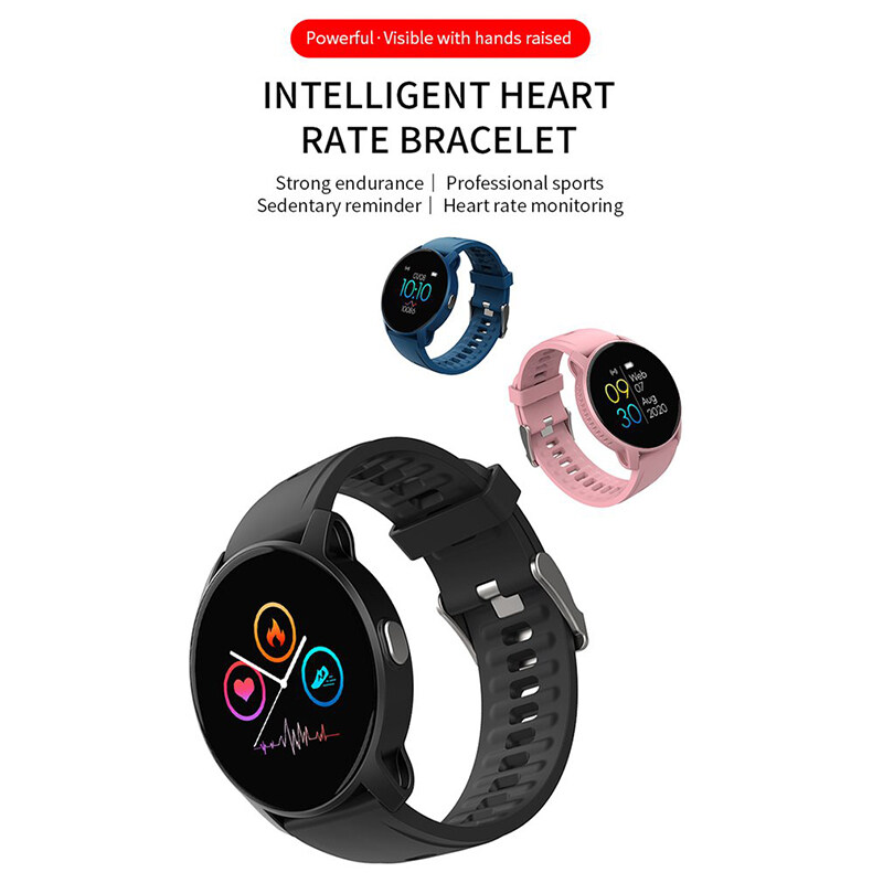 YUCI W9 2020 Bluetooth Round Smart Bracelet Women Men Smart Watch Sports Mode Sleep Time Monitor Heart Rate Monitor Touch Screen Waterproof Music Clo_voghion.com