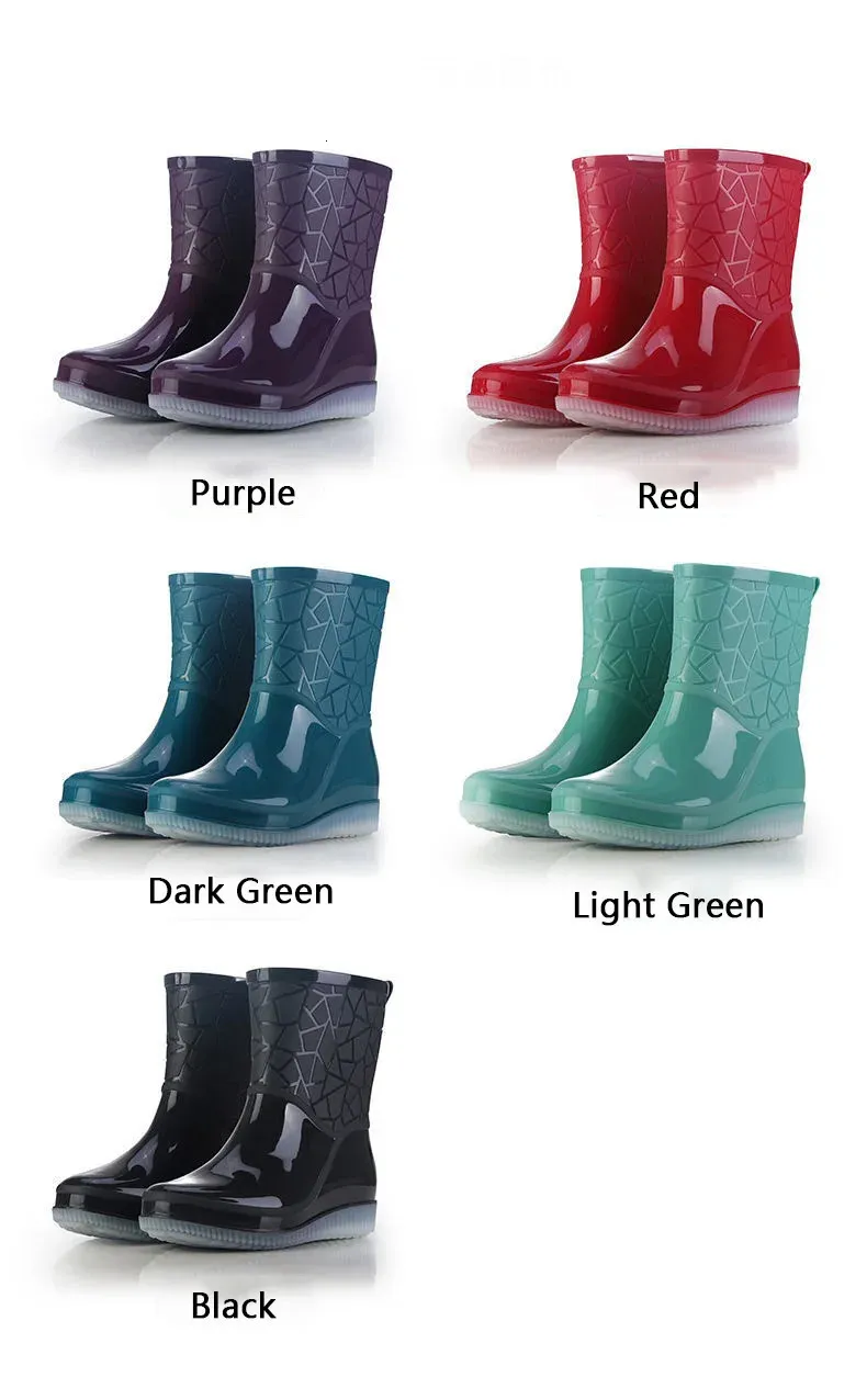 Waterproof Women's Rain Boots Non-slip Kitchen Shoes For Working_voghion.com