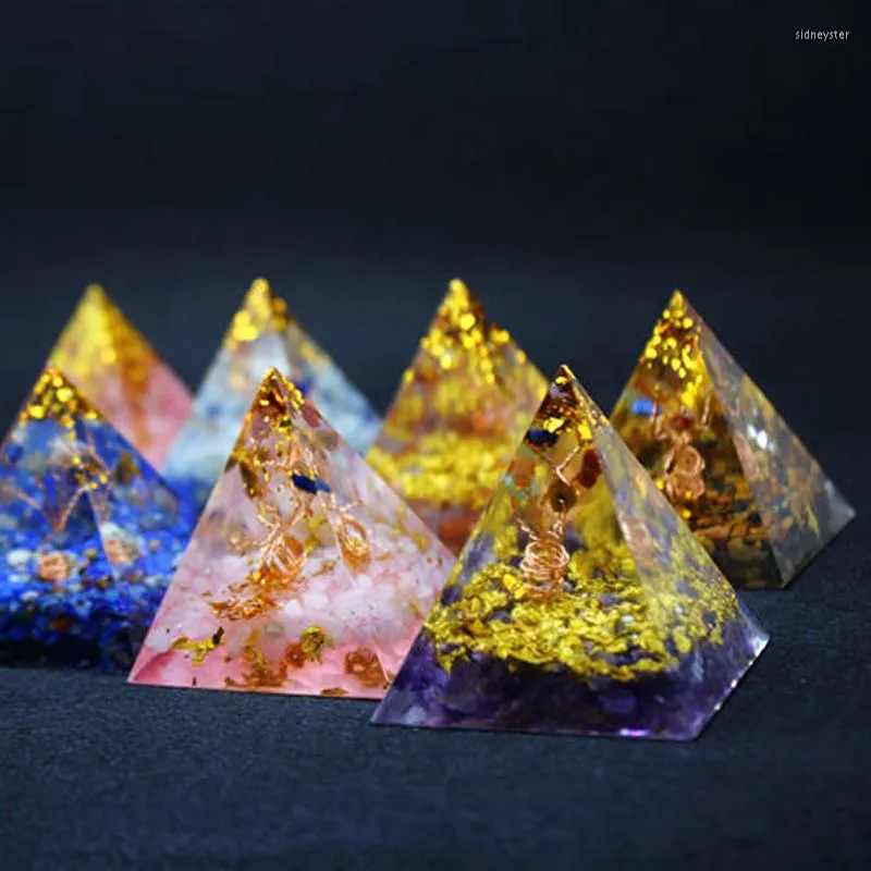 Pendant Necklaces Orgonite Pyramid 5cm 7Chakra Crafts Jewelry Resin Crystal Lapis Charm Gathering Fortune Helping Soothe_voghion.com