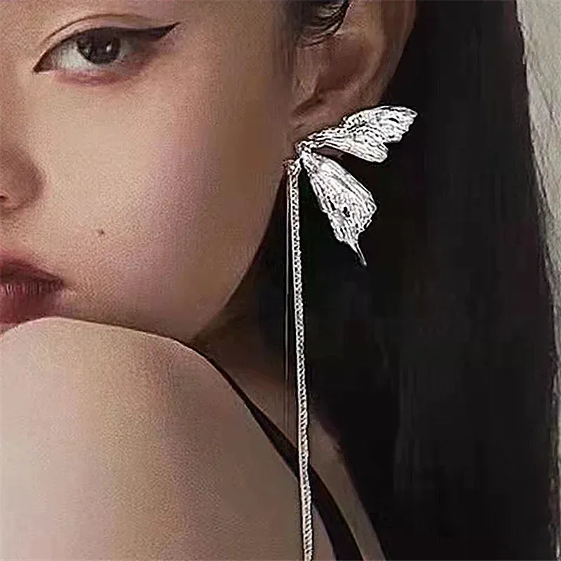 Fritillary Butterfly Long Tassel Earrings Woman Personality Cute Enamel Bow Stud Daily Wear Jewelry Accessories 240618_voghion.com