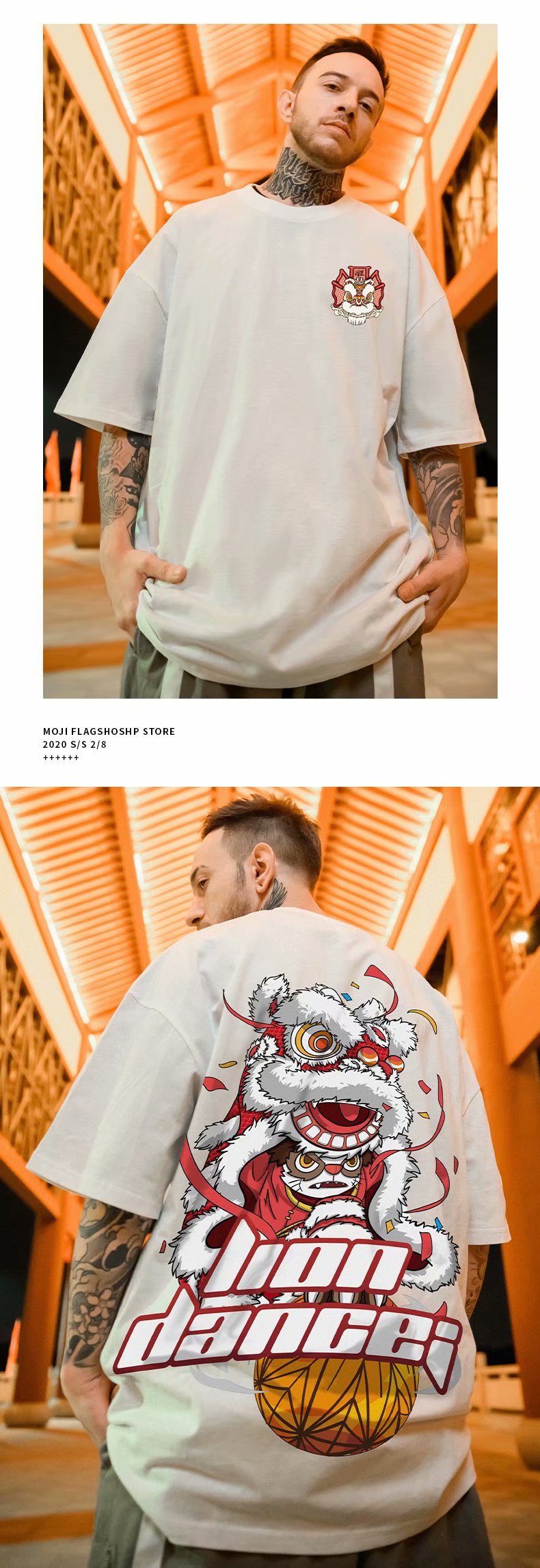 Oversized kort T-shirt til mænd, bjørn, løs pasform hiphop Instagram, trendy par, personlig halværmet trend_voghion.com