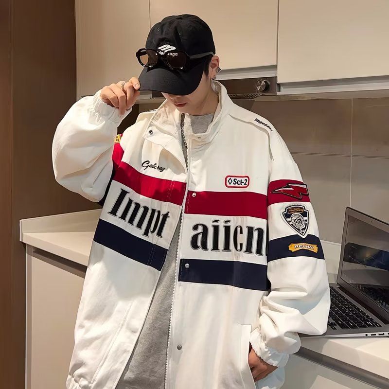 Baggy Racing Suit Trendy Baseball Jacket_voghion.com