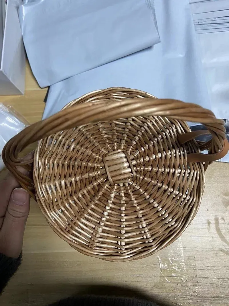Damen Strand Handtasche Korb Stroh Handbedeckung Mode Sommer Wicker Kleine Retro Rattan Tote Reise Clutch Handarbeit_voghion.com