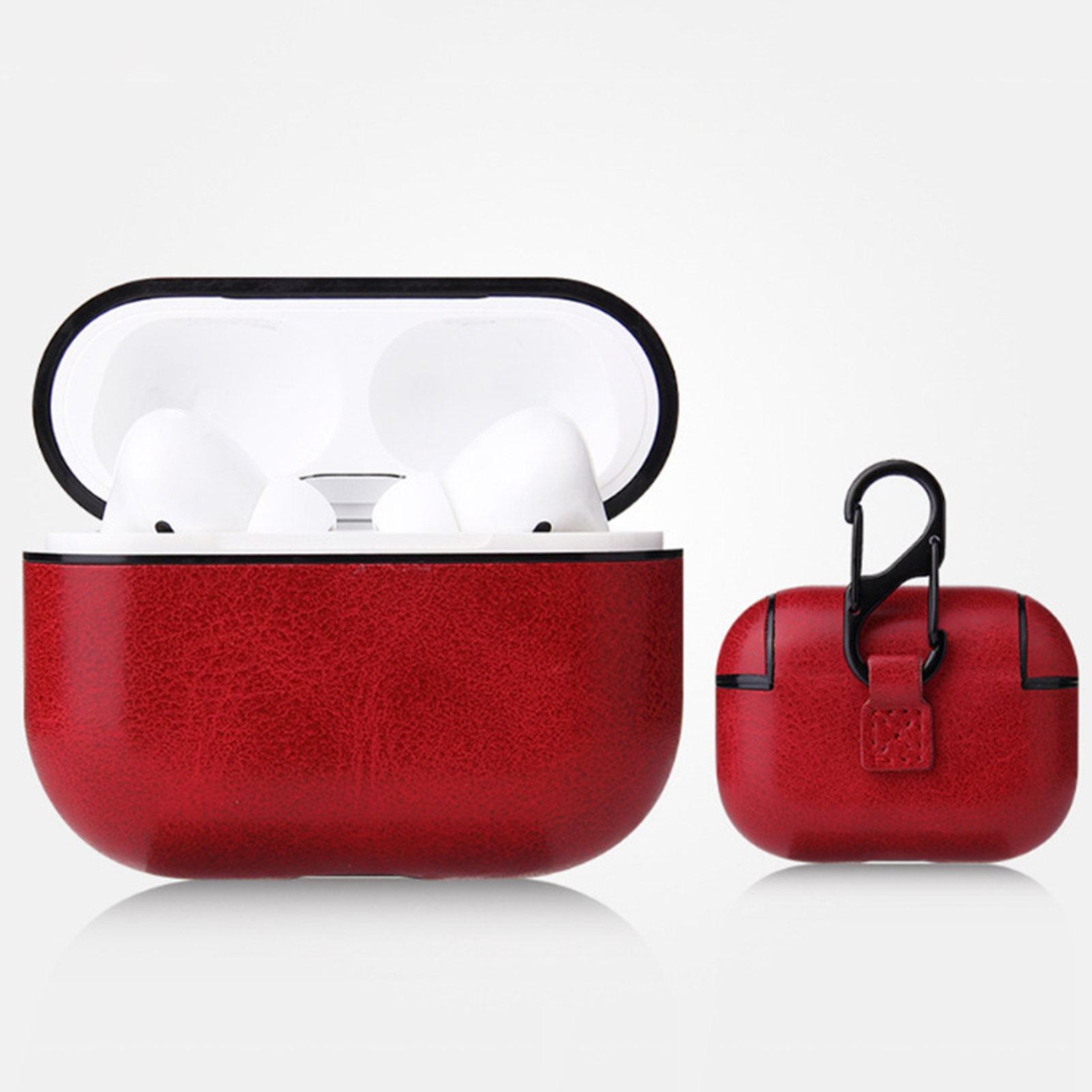 Hitech Protective Case Reserved Holes Faux Leather Bluetooth-compatible Earphone Box Cover with Hanging Hook for Pro 2_voghion.com