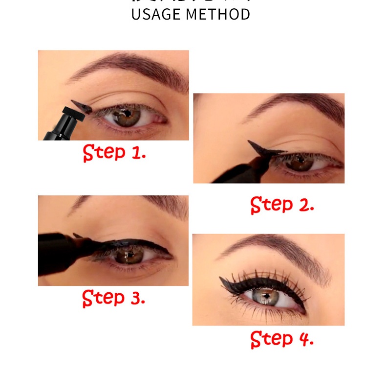 QIC makeup double head triangle wing seal eyeliner pen non smudging waterproof sweatproof Vietnam_voghion.com